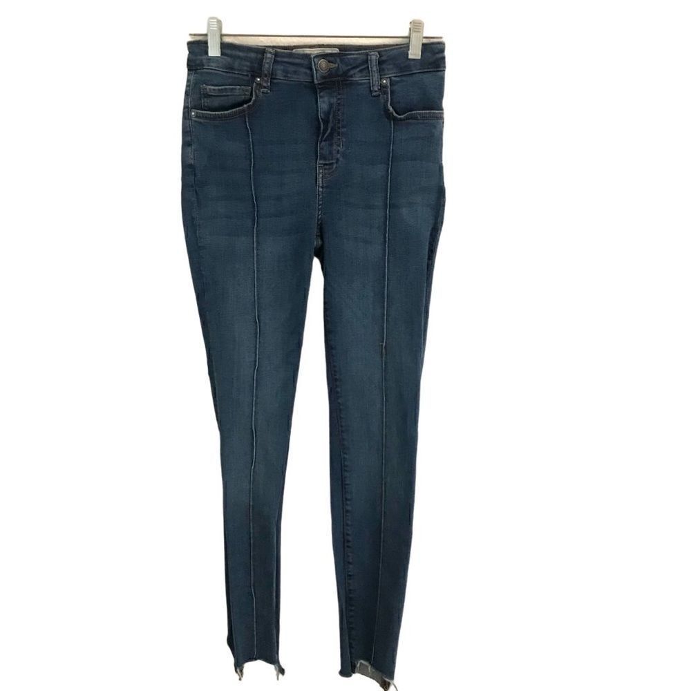 Free People One Island blue pin tuck skinny denim jeans 28* READ